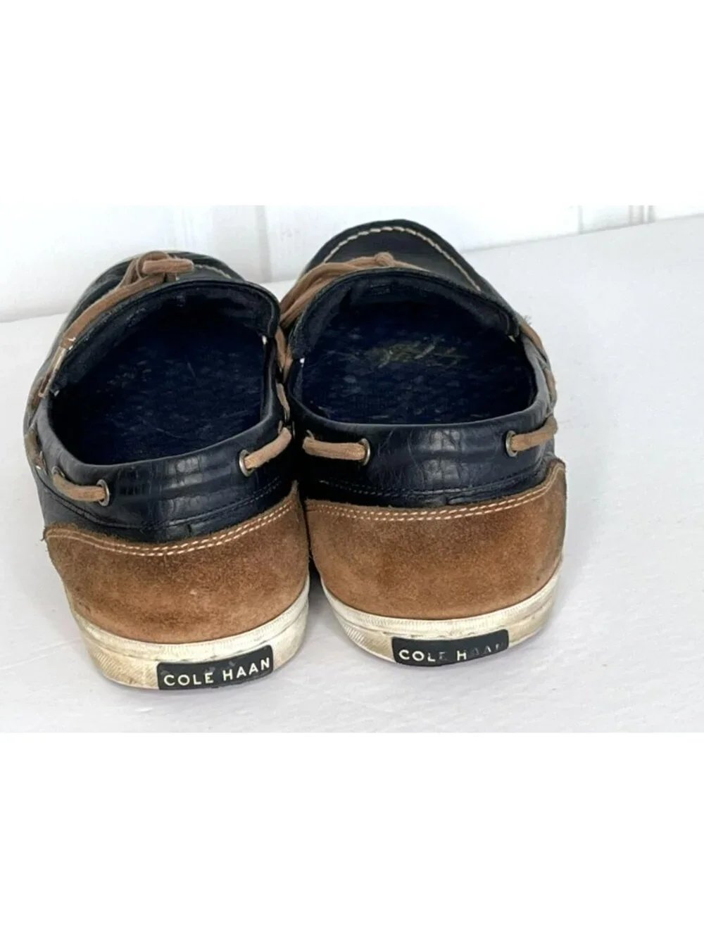 Cole Haan Grand. OS Mens Boat Shoes sz 11.5M Leather Navy C1044 Nautical Preppy
